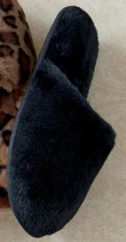 Furry Scuff Slipper for Women with Rubber Outsole and Memory Foam