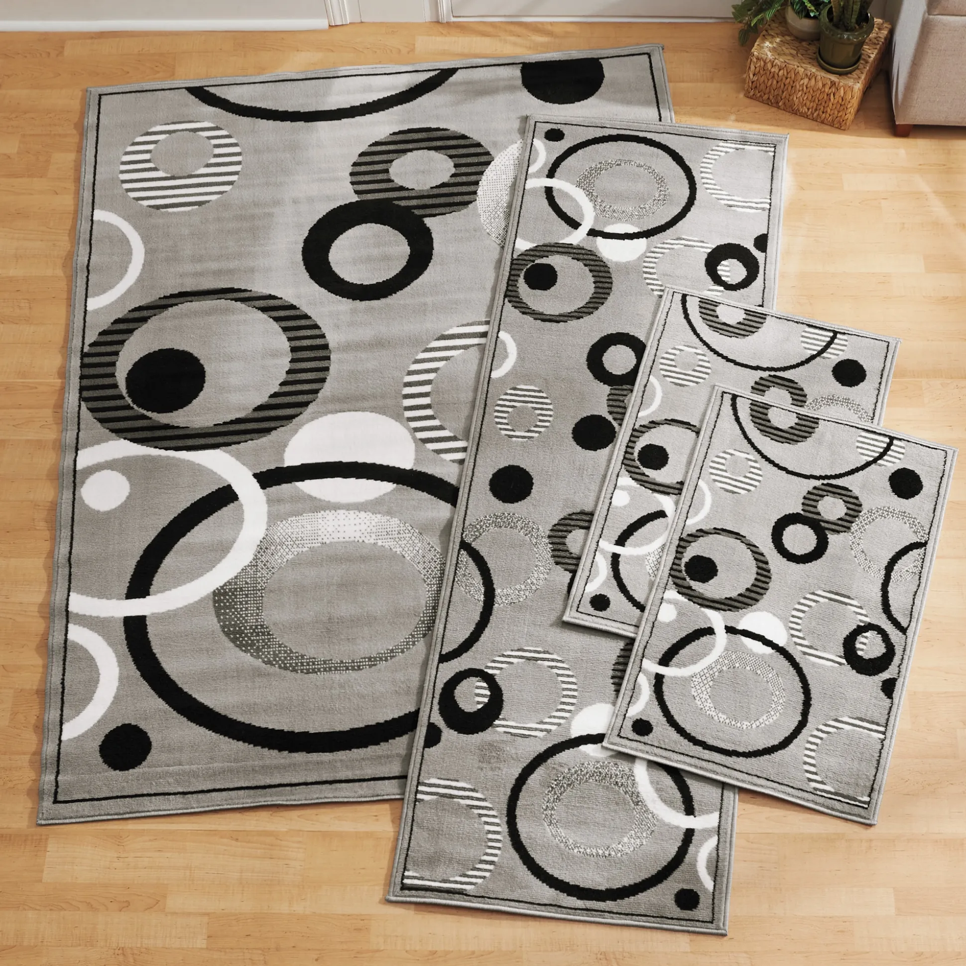 Geo Rings Rug Set