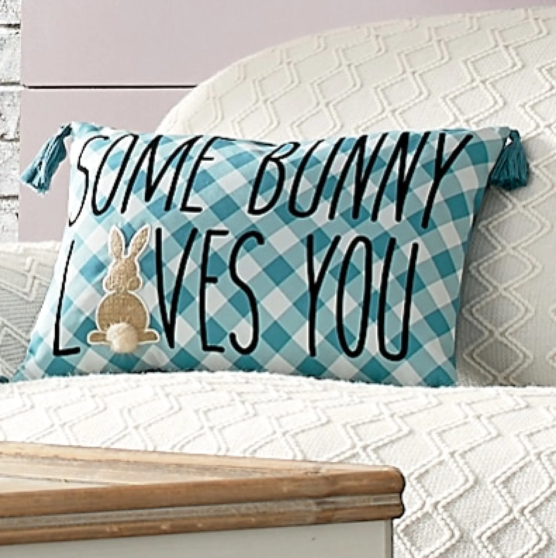Gingham Bunny Pillow