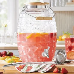 Glass Beverage Dispenser with Ladle