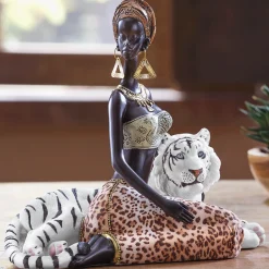 Global Woman with White Tiger