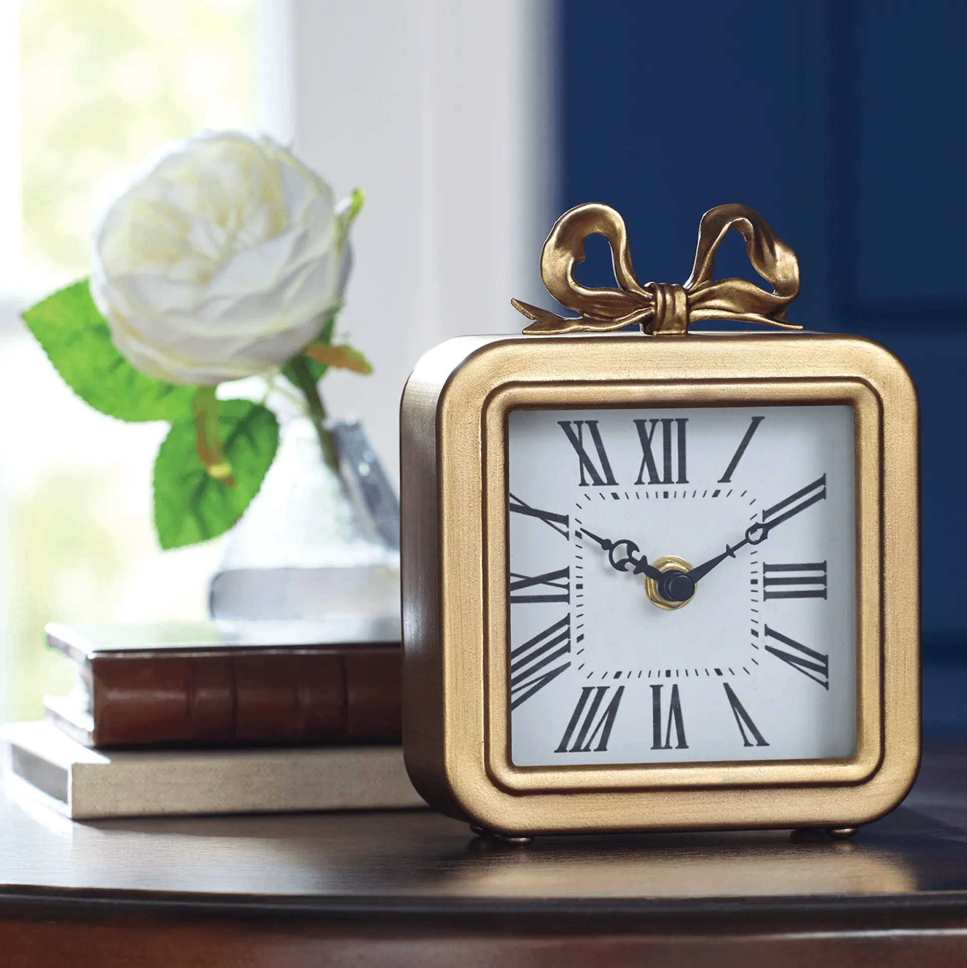 Golden Bow Table Clock