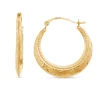 Gold Round Diamond-Cut Hoops