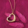Gold Two-Tone Open Heart Pendant