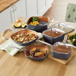 Gotham Steel 10-Piece Square Nonstick Cookware