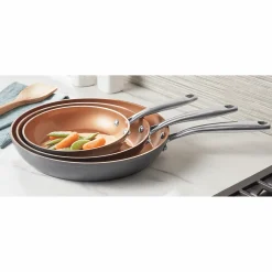 Gotham Steel Pro Set of 3 Nonstick Hard Anodized Fry Pans
