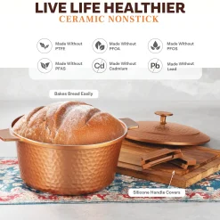 Gotham Steel 5-Quart Hammered Dutch Oven