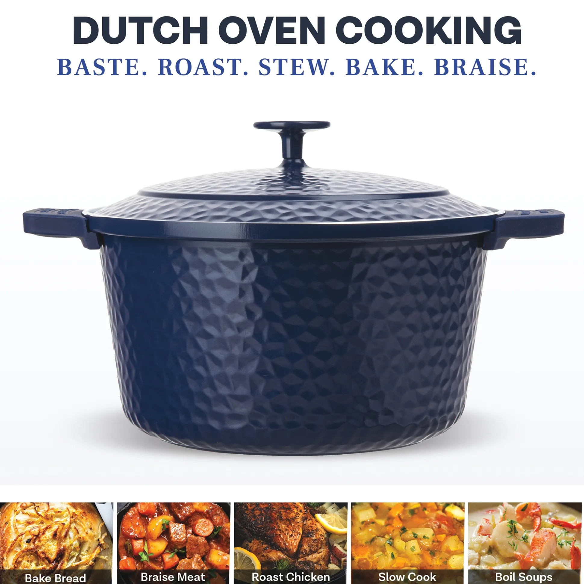 Gotham Steel 5-Quart Hammered Dutch Oven