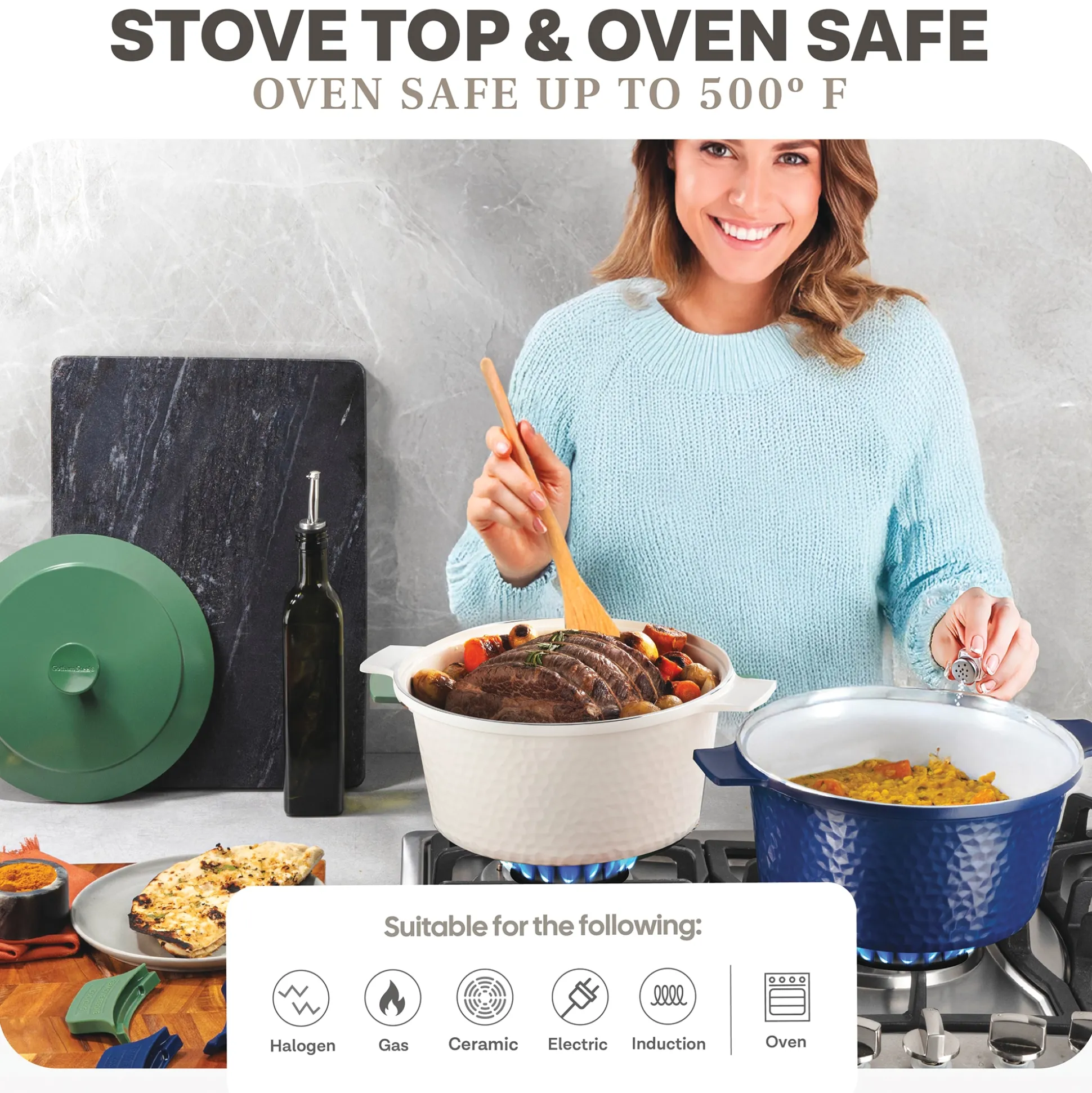 Gotham Steel 5-Quart Hammered Dutch Oven