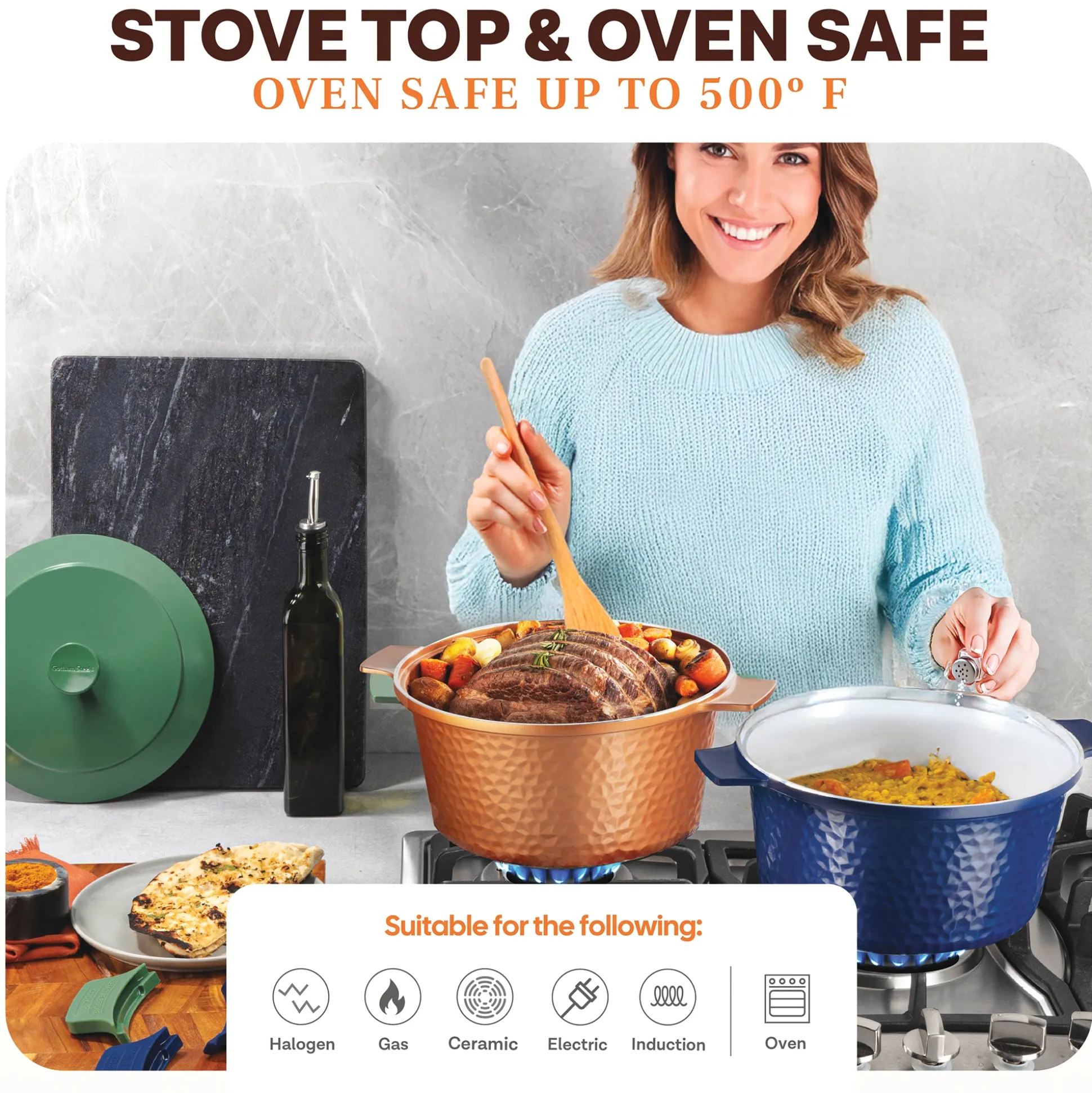 Gotham Steel 5-Quart Hammered Dutch Oven
