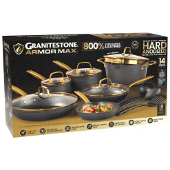 Granitestone 14-Piece Armor Max Hard-Anodized Cookware Set