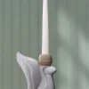 Hand-Painted Glazed Stoneware Squirrel Candle Holder