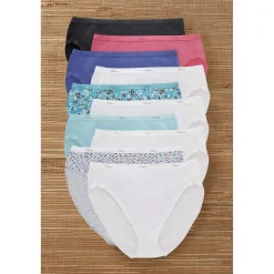 Hanes 10-Pack Hi-Cut Cotton Panty