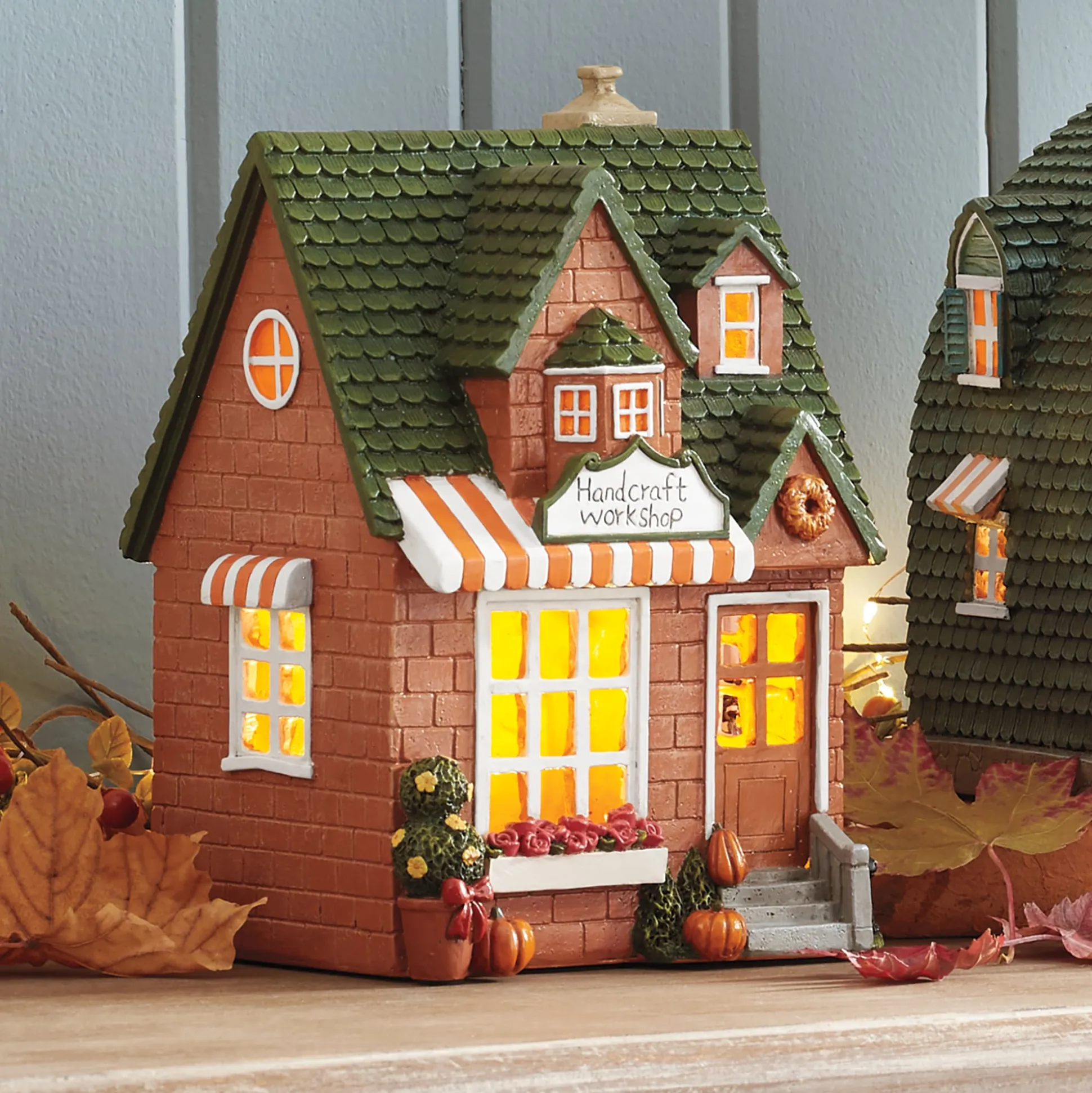 Harvest Town LED-Lit Hand-Painted Resin Buildings