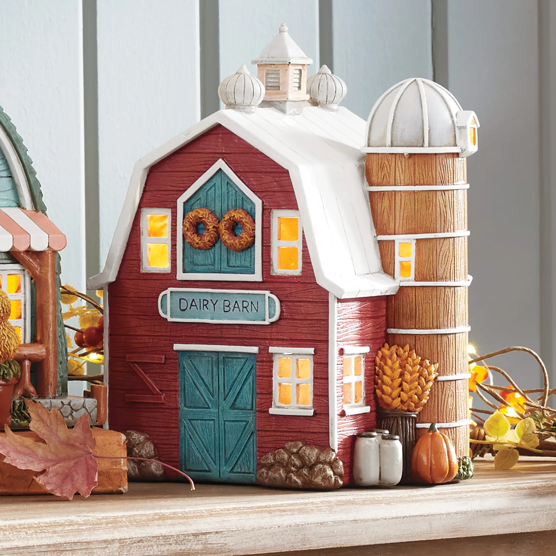 Harvest Town LED-Lit Hand-Painted Resin Buildings