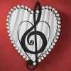 Heart Gem Treble Clef Wall Art