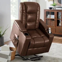 Heat and Massage Lift Recliner with Cupholders