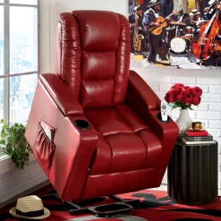Heat and Massage Lift Recliner with Cupholders