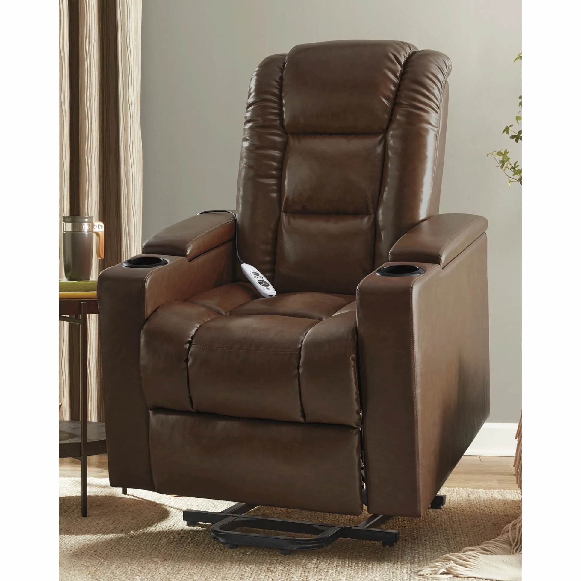 Heat and Massage Lift Recliner with Cupholders