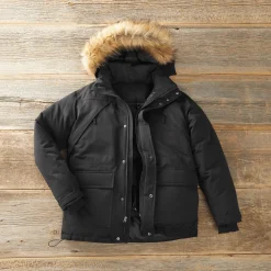 Hooded Down-Blend Jacket with Zip-Off Hood