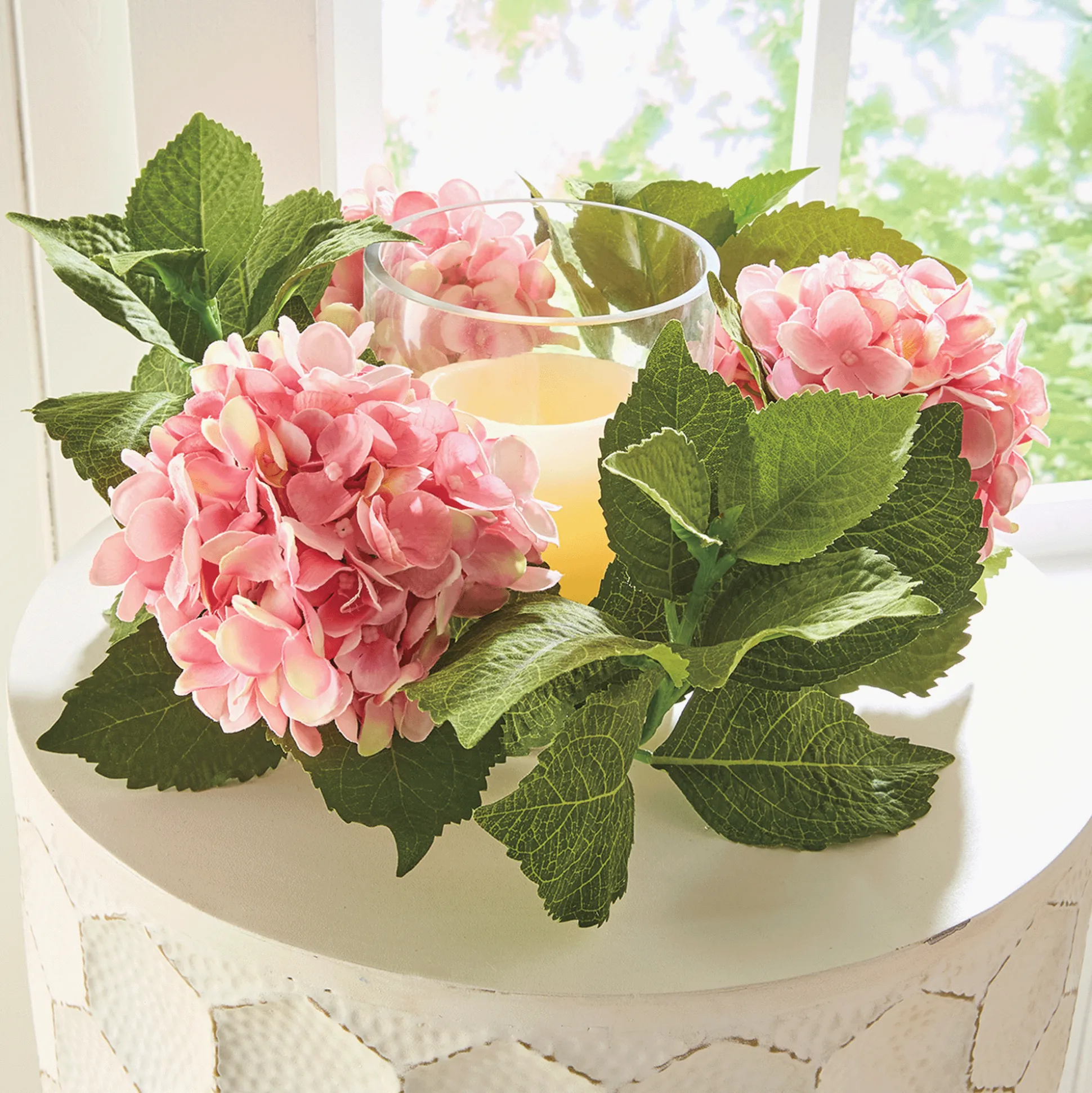 Hydrangea Candle Ring and Candleholder
