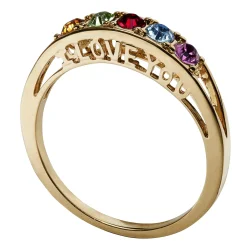 I Love You Family Sterling Silver Ring