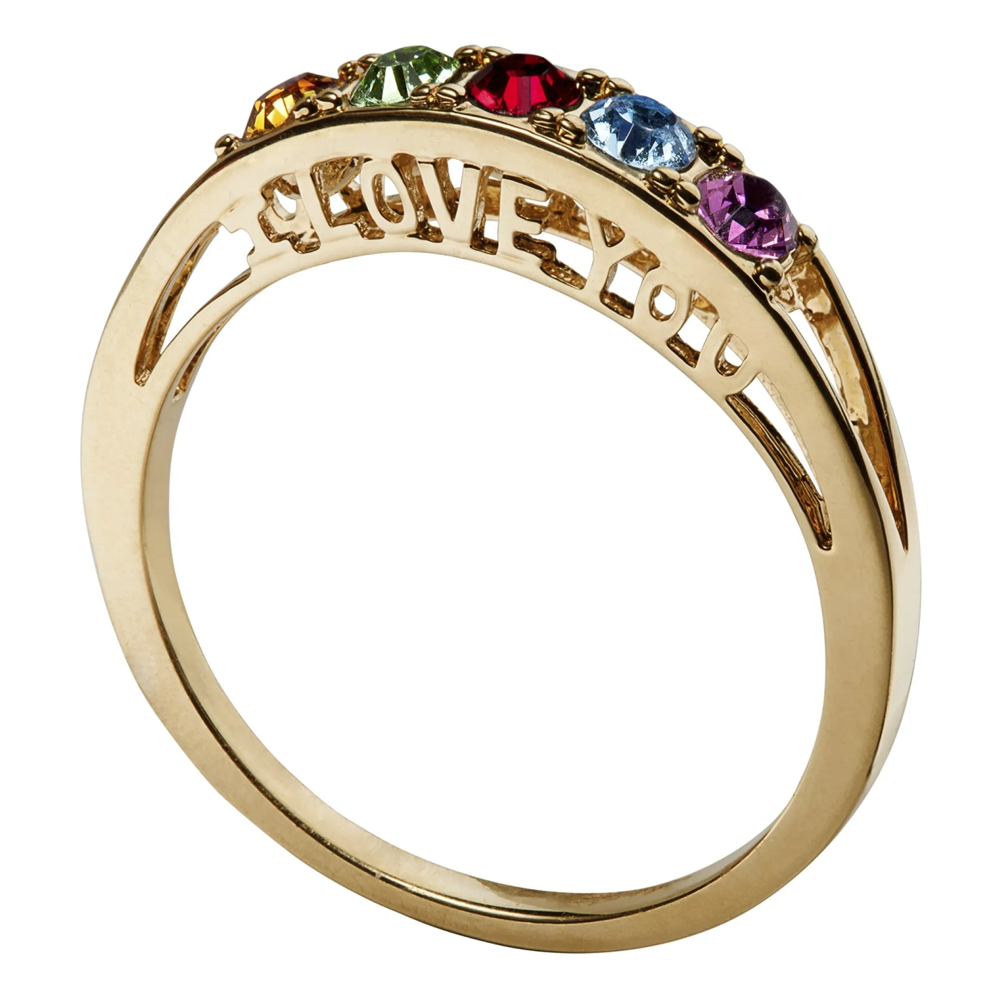 I Love You Family Sterling Silver Ring