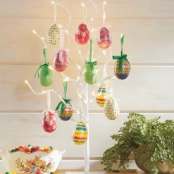 24-Inch LED Lighted Ornament Tree for Year-Round Decorating