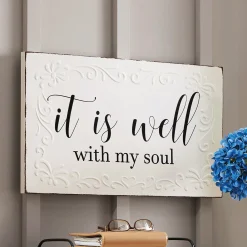 It Is Well Embossed Metal Art