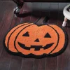 Jack-O'-Lantern Shaped Cotton Bath Mat with Nonslip Back