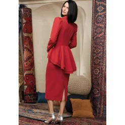 Jemma Women's Skirt Suit Set with Faux-Pearl and Rhinestone-Accented Jacket