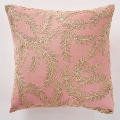 Jute Embroidered Accent Pillow