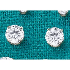 14K Gold Lab-Created Diamond Round Solitaire Post Earrings - .50 CTTW