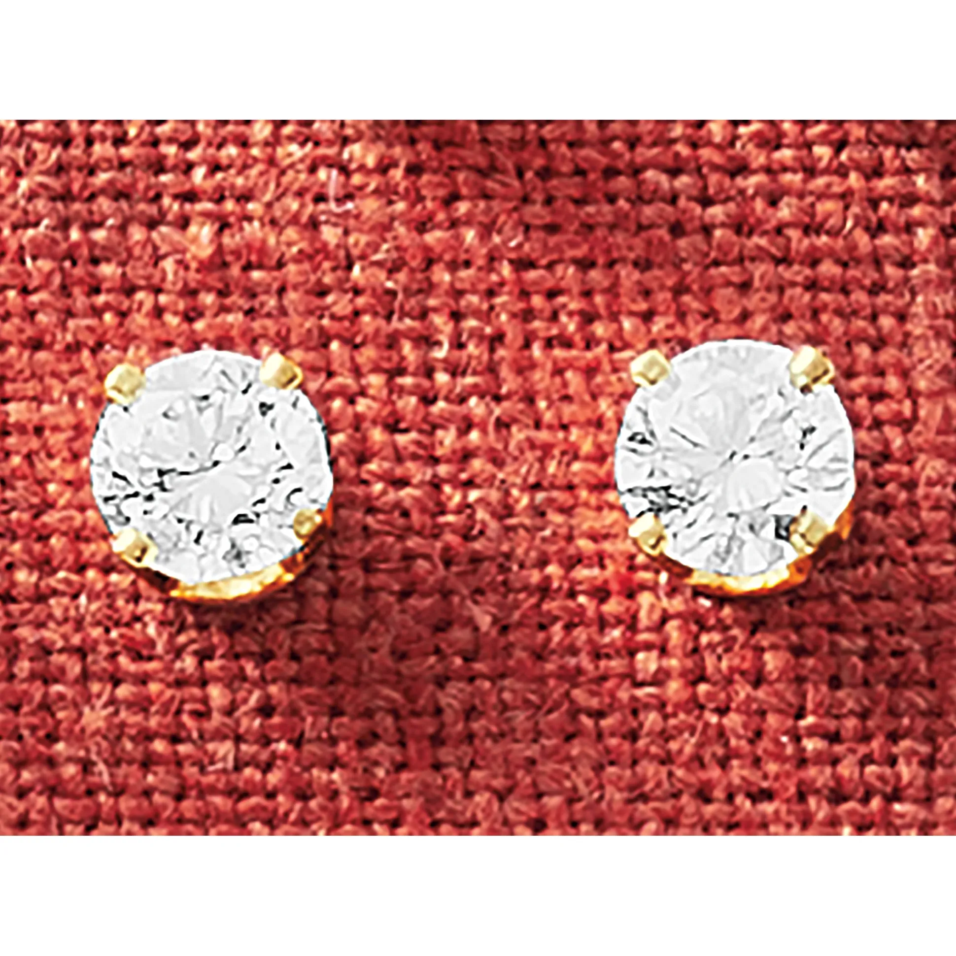 14K Gold Lab-Created Diamond Round Solitaire Post Earrings - .50 CTTW