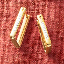 10K Gold Nano Diamond Resin Hoops