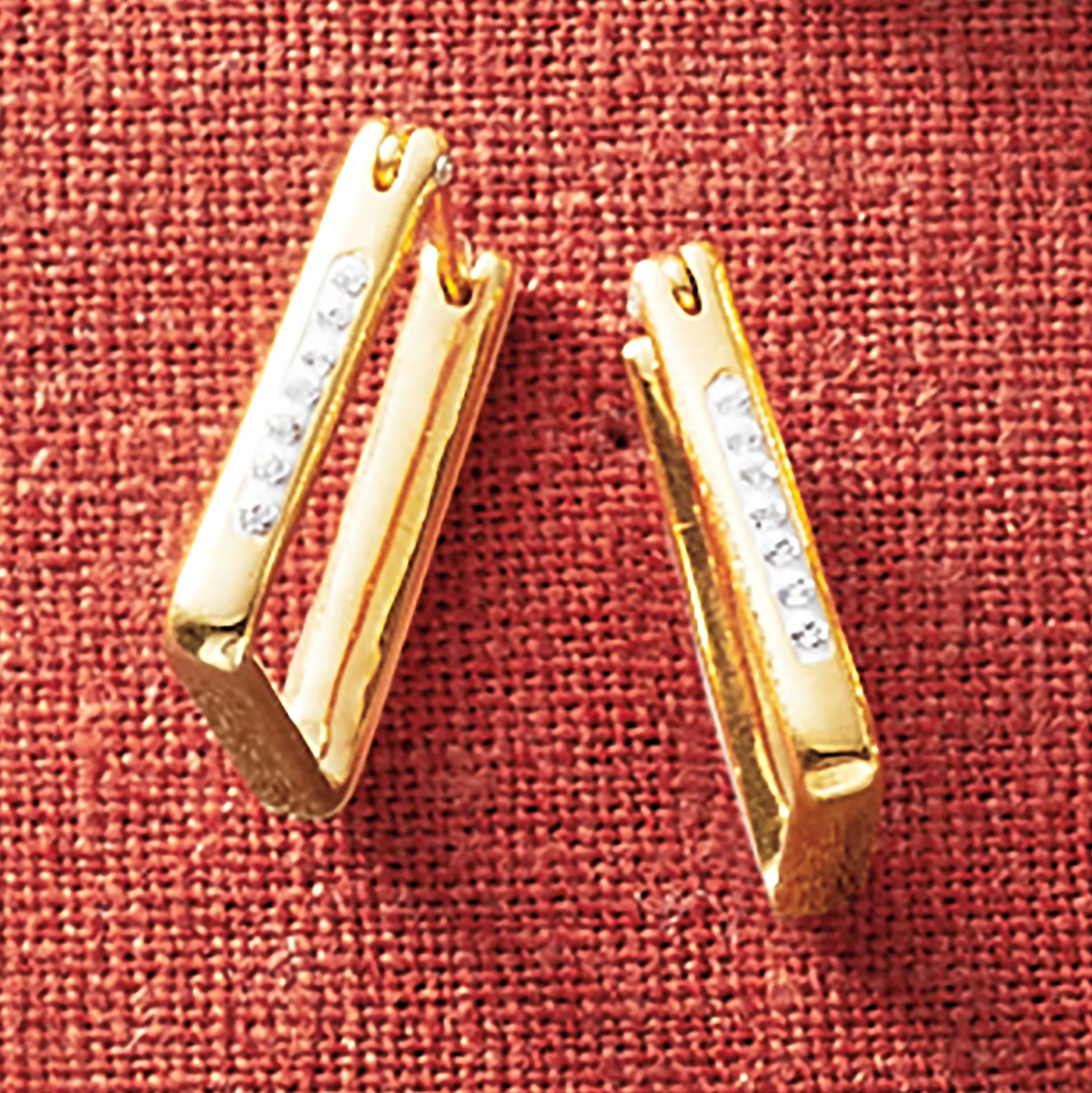 10K Gold Nano Diamond Resin Hoops