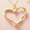 10K Gold Twisted Heart Pendant