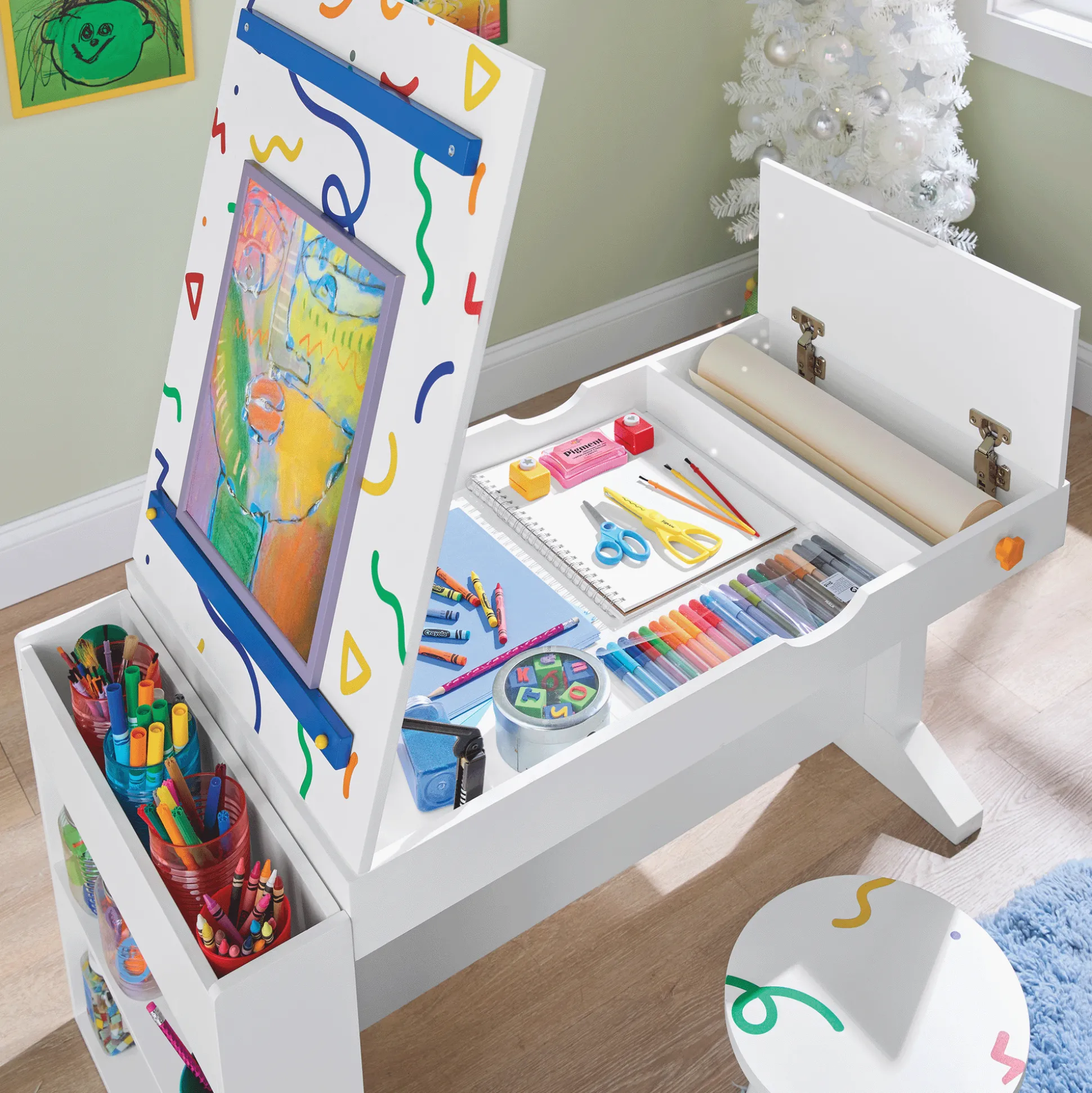 Kids’ Paper-Dispensing Easel Art Desk