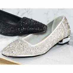 Lady Couture Fever Glitter Pump Low Heel for Women with Rhinestones