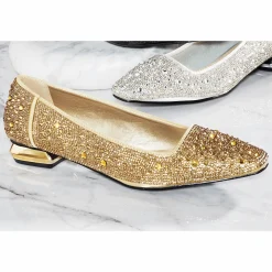 Lady Couture Fever Glitter Pump Low Heel for Women with Rhinestones