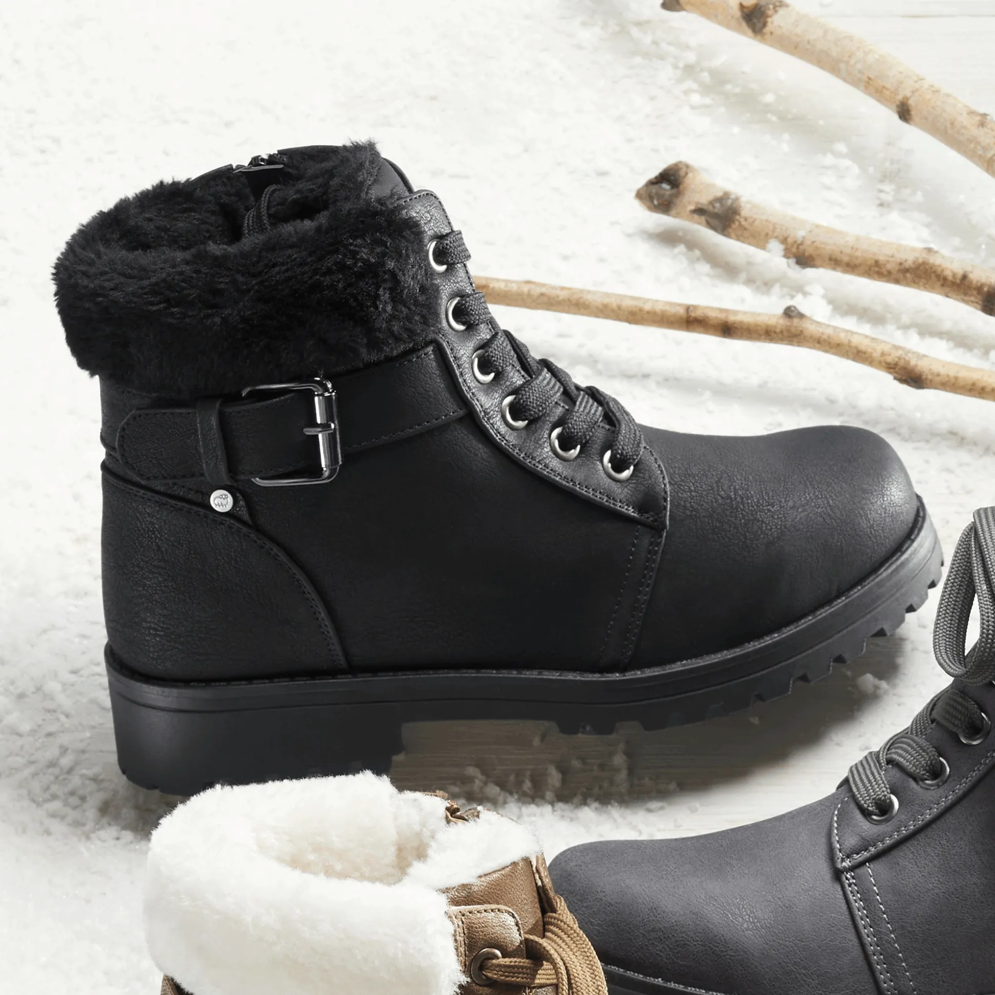 LAMO Kit Leather Bootie with Faux Fur