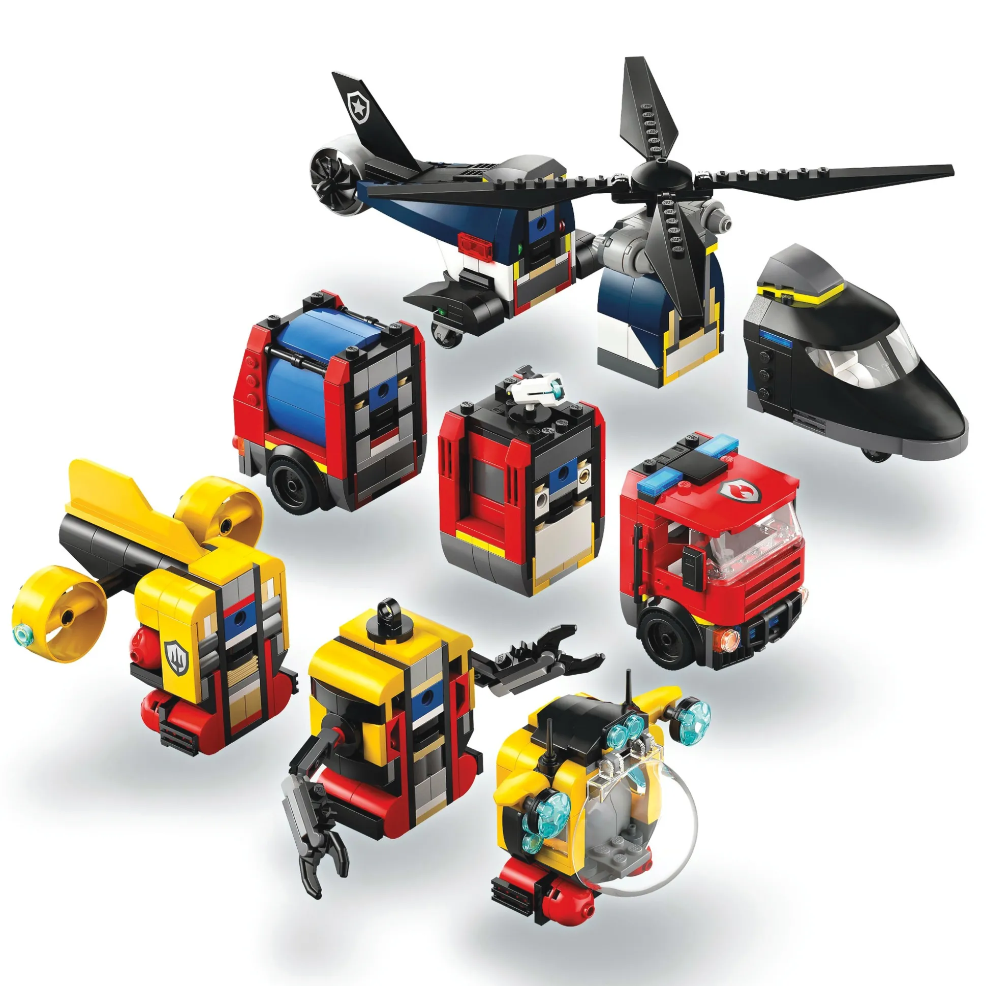 LEGO City Helicopter, Fire Truck & Submarine Remix