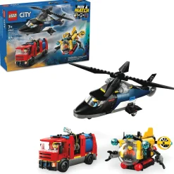 LEGO City Helicopter, Fire Truck & Submarine Remix