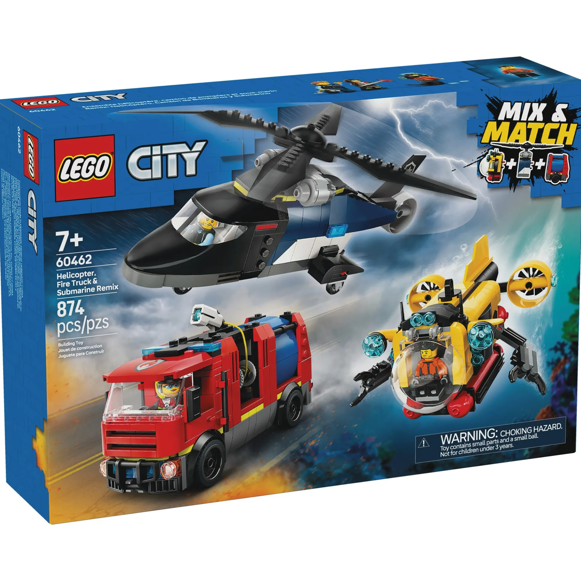 LEGO City Helicopter, Fire Truck & Submarine Remix