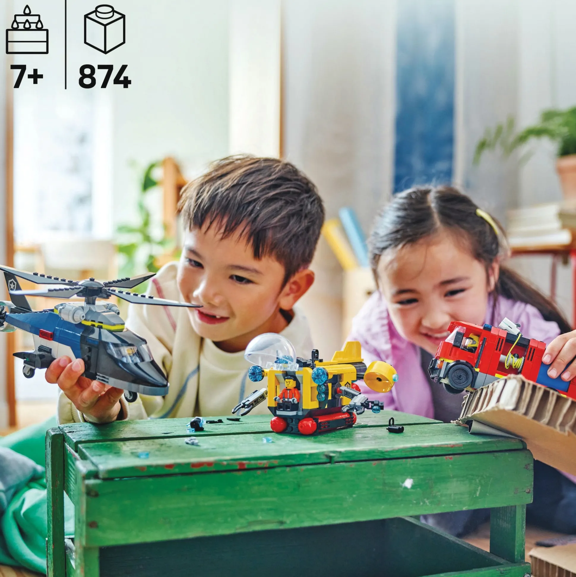 LEGO City Helicopter, Fire Truck & Submarine Remix