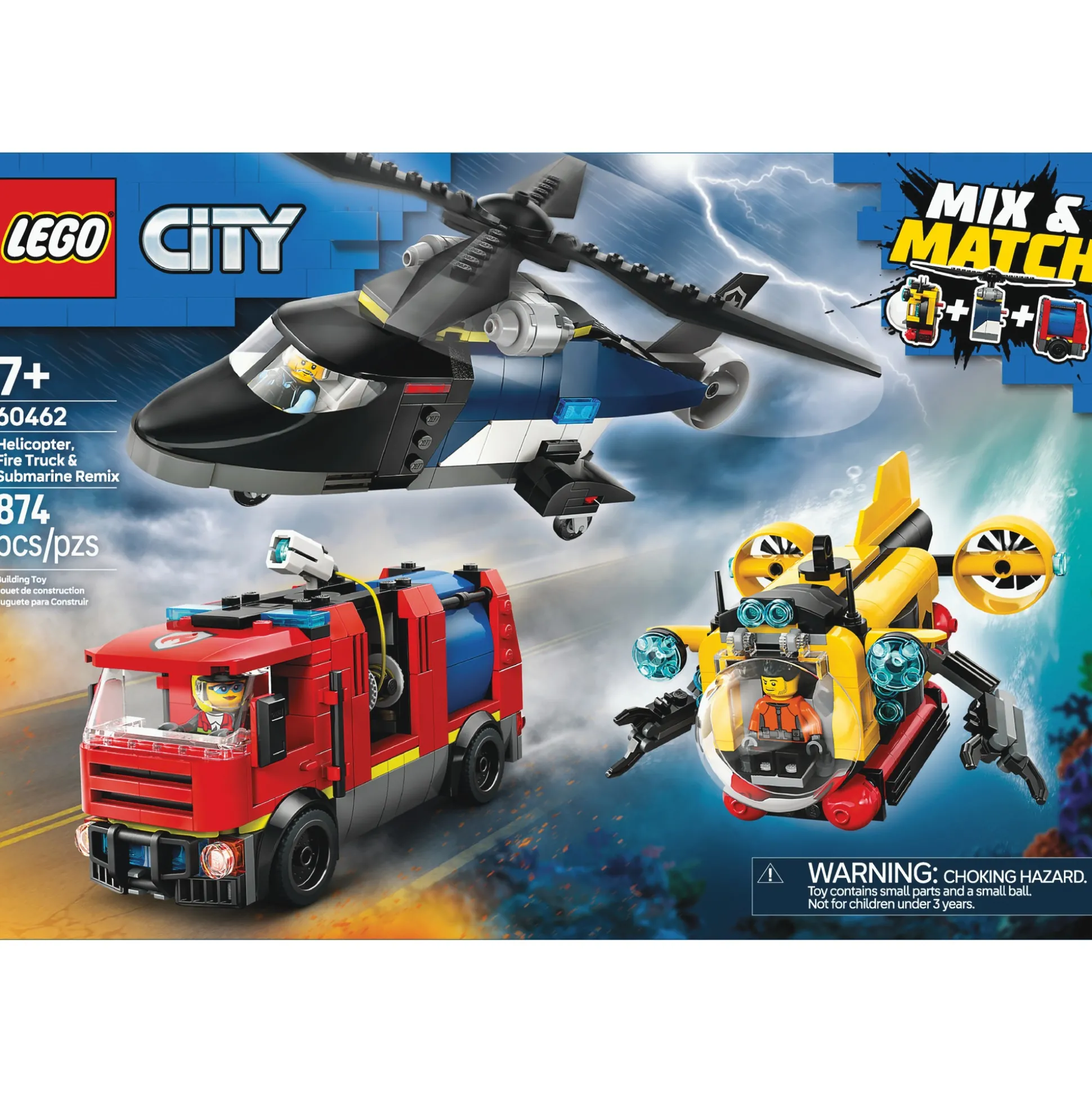 LEGO City Helicopter, Fire Truck & Submarine Remix