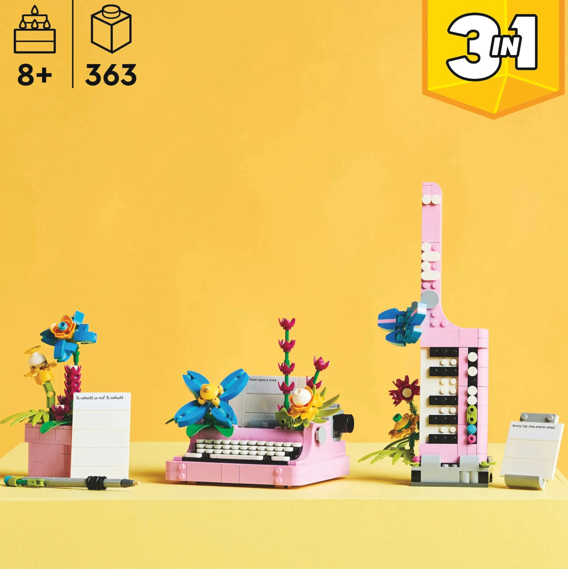 LEGO Creator 3-in-1 Typewriter with Flowers