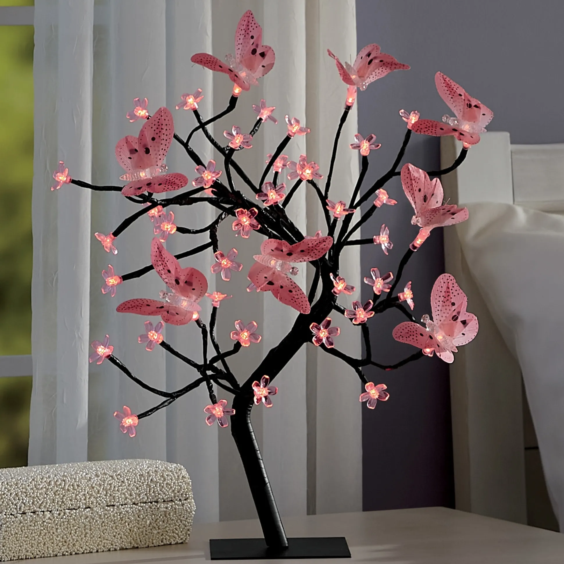 Lighted Butterfly Tree Table Lamp