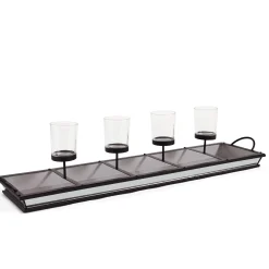 4-Light Mirrored Votive Tray