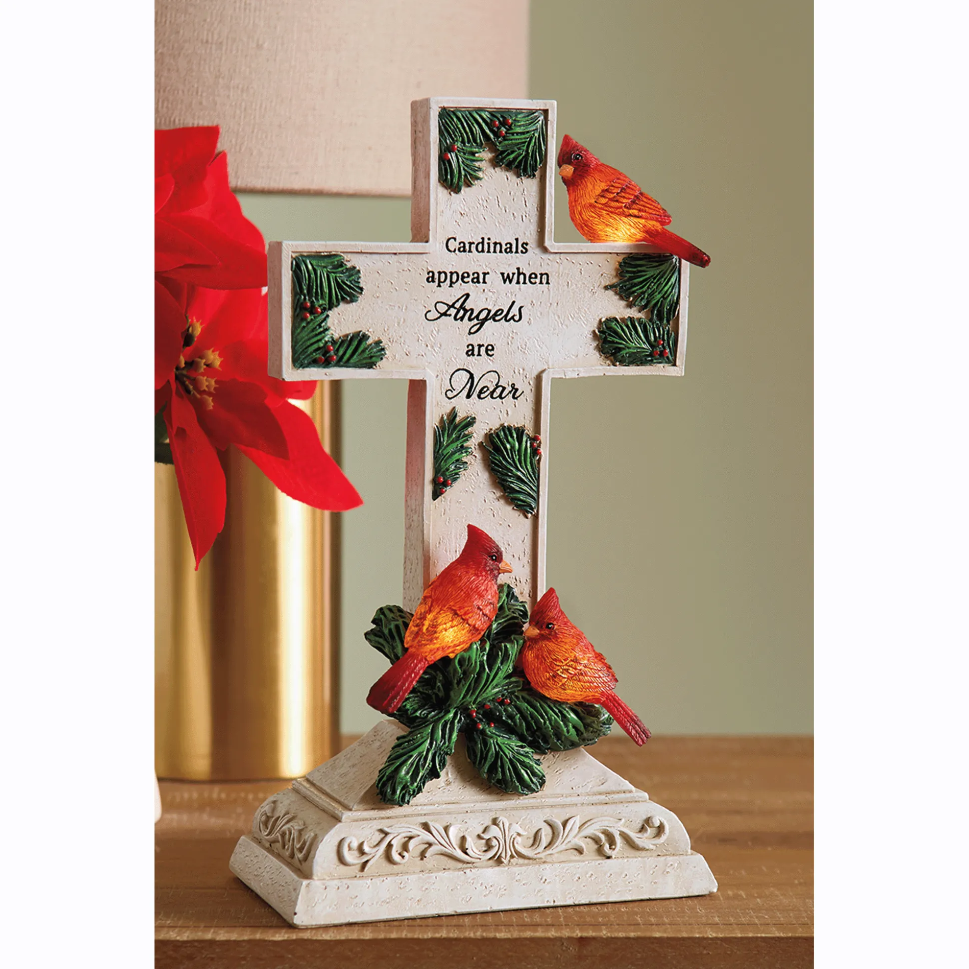 Lit Cardinal Cross